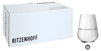 Immagine prodotto di Set di 6 bicchieri da acqua Ritzenhoff, modello Sternschliff, capacità 540 ml, in cristallo,