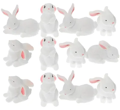 Imagen del producto de Solidchoice - 12 mini conejos de Pascua, adornos - Decoraciones de jardín para Pascua
