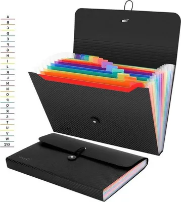 Produktbild von Famanu Aktenmap mit 13 Fächern - A4, erweiterbar, Regenbogenfarben