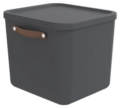 Produktbild von Rotho Aufbewahrungsbox 40L Maloja - Kunststoffbox mit Deckel - Stapelbox 39,5 x 38,0 x 34,0 cm - Plastikbox Ordnungsbox Allzweckkiste