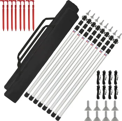 Produktbild von Jopassy Zeltstange Teleskop-Zeltstangen, Aluminium Verstellbare Aufstellstangen für Zelt, Tarp, Sonnensegel oder Plane, Stilausziehbar von 88cm-234cm 8 Stück