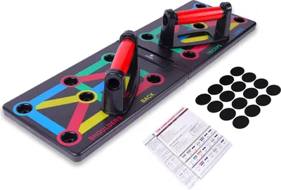 Produktbild von Niceey Push Up Board, 12-in-1 Liegestützgriffe für Oberkörpertraining, Ergonomisch & Rutschfest, Inkl. Trainingsplan, Tragbares Heimfitnessgerät für Männer & Frauen