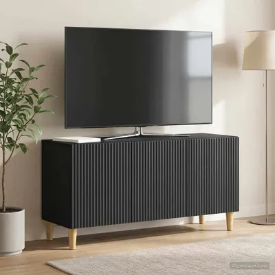 Obrázok produktu pre vidaXL TV stolík, čierny, 99 x 34,5 x 50 cm, drevotrieska