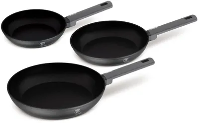 Produktbild von BerlingerHaus Bratpfannenset Matt Anthrazit 3-Teilig - ø 20, 24 & 28 cm - geeignet für alle Wärmequellen - Standard Antihaftbeschichtung