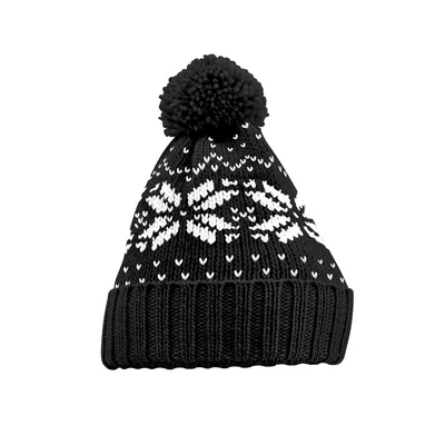 Produktbild von Beechfield - "Snowstar" Mütze für Herren/Damen Uni BC5269 (Einheitsgröße) (Schwarz/Weiß)