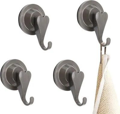 Produktbild von Haken für Duschkopfhalter, 4 Stück, für Badezimmer, ohne Schrauben oder Kleber, max. Tragfähigkeit 15 kg, für Badezimmer und Küche