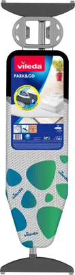 Produktbild von Vileda Park & Go Plus Bügelbrett mit integrierter Bügeleisenparkzone, 120 x 38 cm