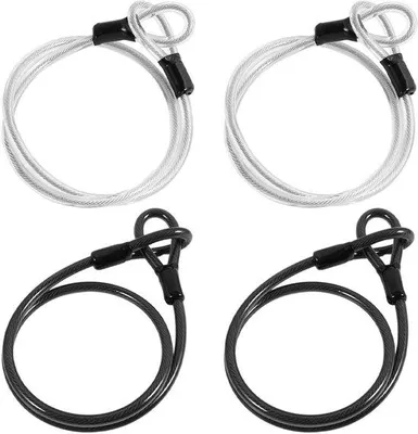 Produktbild von Ibenzoa® Sicherheits-Schlaufenkabel aus Edelstahl mit Ösen, 4er Set, 1 m x 3 mm – für Fahrrad und Gepäck
