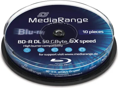Produktbild von MediaRange BD-R 50 GB, Blu-ray-Rohlinge, (6fach, 10 Stück)