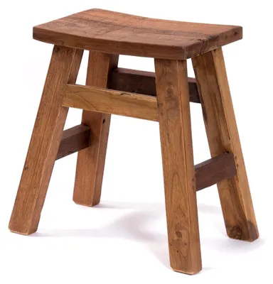 Produktbild von Holzhocker Noah | Mahagoni & Teakholz, 50x50x30 cm | Pflanzenhocker, Beistellhocker, Sitzhocker, Teakhocker