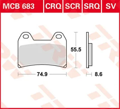 Image de TRW Plaquettes de frein Trw Sinter Mcb 683 Scr