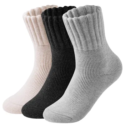 Immagine prodotto di Calze termiche da donna, calde, spesse e confortevoli, ideali per l'inverno, taglie 39-42, disponibili nei colori nero, beige e grigio