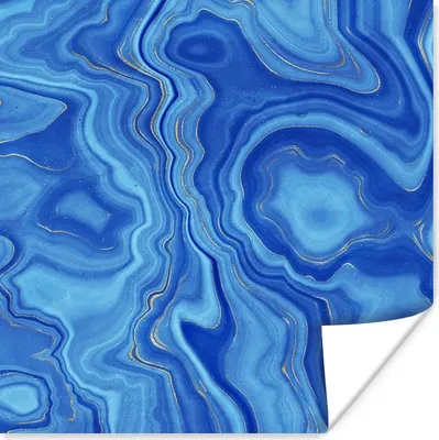 Produktbild von MuchoWow® Poster Blau - Achatgeode - Steine - Marmor 50x50 cm - Wohnzimmerdekoration