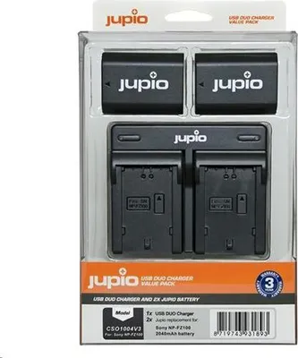 Zdjęcie produktu dla Zestaw Jupio 2x akumulatory NP-FZ100 - 2040 mAh + podwójna ładowarka do Sony
