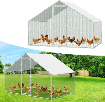 Produktbild von Faziango Hühnerstall Hühnerhaus 3x2x2m Kleintierstall Freilaufgehege Kleintiergehege Voliere Freigehege Hühnerkäfig Geflügelstall Verzinkter