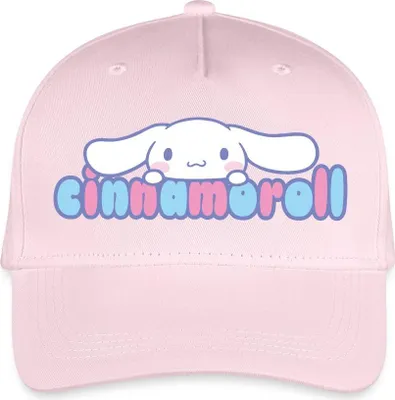 Produktbild von Spreadshirt Cinnamoroll Guckt Über Schriftzug Kinder Bio Basecap, One size, Hellrosa