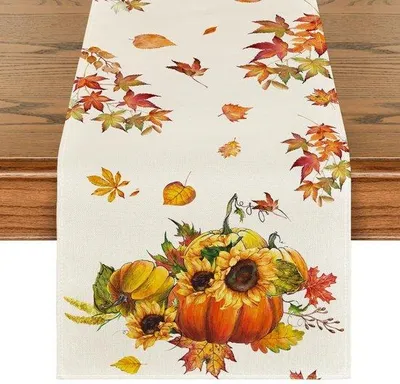 Zdjęcie produktu dla Jesienna dekoracja, sezonowa dekoracja stołowa, 40 x 100 cm, dekoracja wnętrz