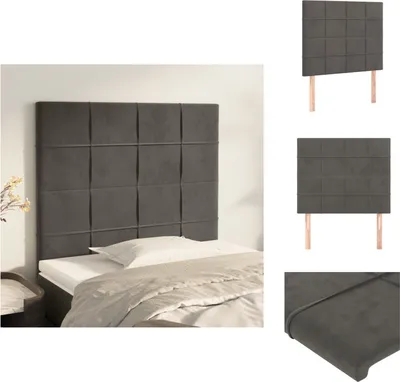 Produktbild von vidaXL Kopfteile 2 Stk. Dunkelgrau 100x5x78/88 cm Samt -  Kopf- & Fußenden