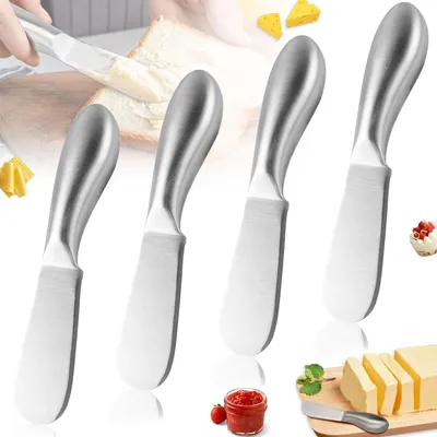4er-Set Dessertmesser aus Edelstahl, ergonomisch, 13,3 cm