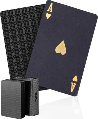 Produktbild von Spielkarten, Luxus schwarz, 100% Kunststoff, wasserdicht, für Poker