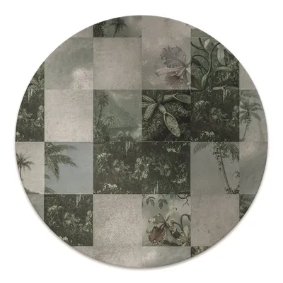 Produktbild von Rundmatte - Stuhlunterlage Bürostuhlunterlage - Rund Ø 100 cm - Bodenmatte - Fußmatte - Tropisches Patchwork.