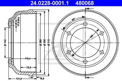 Produktbild von ATE Bremstrommel  24.0228-0001.1