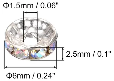 Produktbild von 200 Stš¹ck 6mm Rondelle Spacer Perlen zum Auff?deln Zwischenperlen fš¹r Armb?nder, Strass Spacer Perlen, Abstandsperlen fš¹r DIY Armband Halskette Schmuckherstellung, AB Wei?