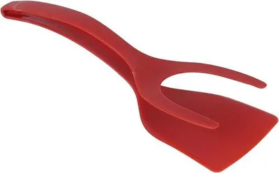 Image de Spatule résistante à la chaleur, ustensile de cuisine 2 en 1, rouge, pour rôtir et découper