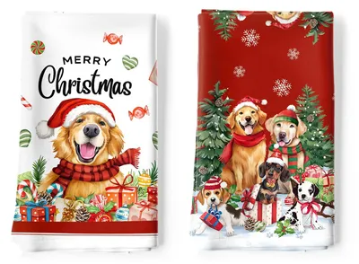 Küchentücher 100% Katoen, 2er-Set, 48x70 cm, Weihnachtsmotiv