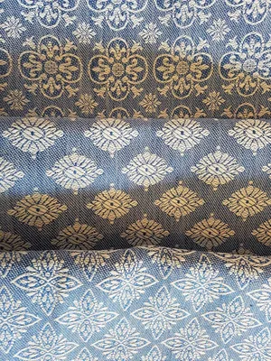 Produktbild von Übelhör - 3er Set Geschirrtücher - Ornament - Halbleinen - 50% Leinen, 50% Baumwolle - gewebt 48 x 70 cm - Mittelblau