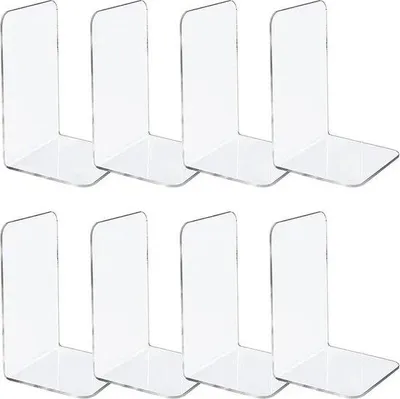 Productafbeelding van Famanu boekenstandaard van plexiglas - 8 stuks - transparant - 12,3 x 12,3 x 7,3 cm