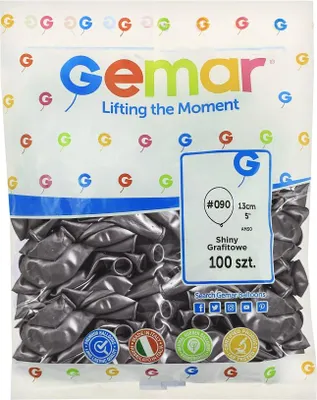 Zdjęcie produktu dla Balony chromowane Grafitowe, AB50, 13 cm, 100 szt.