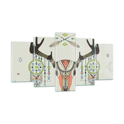 Produktbild von Bilder auf glas - Hirsch Mandala Spiritualität wild - 160x85cm - Glasbilder - Wandbilder - Kunstdruck - Wanddekoration aus Glas - Glas Bilder - Wandbild auf Glas - GEA160x85-3154