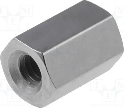 Productafbeelding van 10 afstandsmuffen met schroefdraad, 6 mm zeshoekige binnenzijde: M2, messing, artikelnummer 111X06, afstandselement
