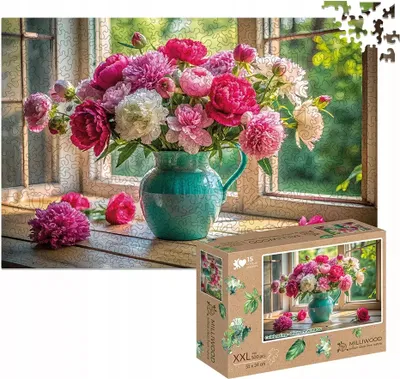Productafbeelding van Milliwood houten puzzel - Celebrations - Bloeiend raam, 500 stukjes, 51x34 cm