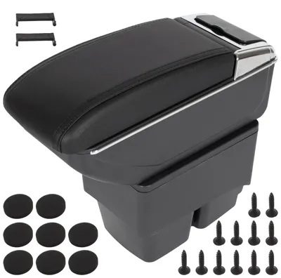Image de Ford Fiesta VI MK7 08-17 Accoudoir avec compartiment de rangement, NOIR + kit de montage
