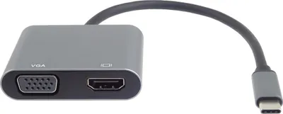 Obrázok produktu pre PremiumCord MST adaptér USB-C na HDMI + VGA, rozlíšenie 4K a FULL HD 1080p
