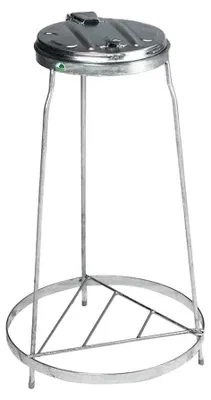 Produktbild von Stapelbarer Abfallsammler mit Metall-Deckel | Stationär | 120 Liter, HxBxT 96x60x60cm | Stahl | Feuerverzinkt