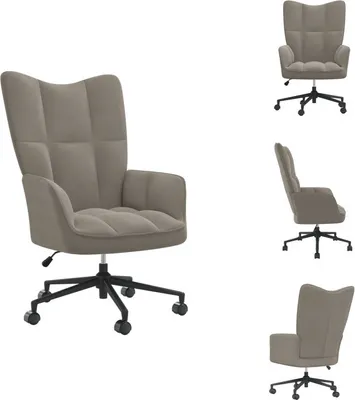 Image de vidaXL Fauteuil relax gris clair velours - fauteuil