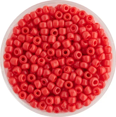 Produktbild von Opake Rocailles Glas Bastelperlen Rot Ø 2.5 mm mit seidenmattem Glanz 20 g