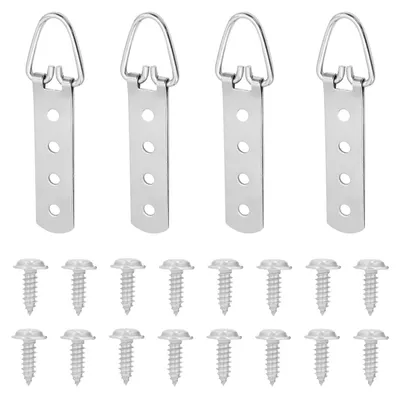 Productafbeelding van 4 ophanghaken voor zware schilderijen, ophanghaken voor schilderijen, ophanghaken voor fotolijsten, spiegelbevestigingen, ophanghaken voor schilderijen, spiegels en houten frames (inclusief 16 schroeven)