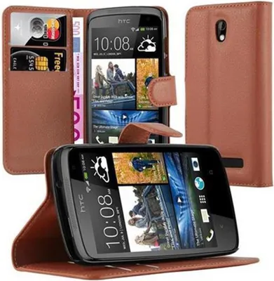 Produktbild von Cadorabo Hülle für HTC Desire 500 Schutz Hülle in Braun Handyhülle Etui Case Cover Magnetverschluss