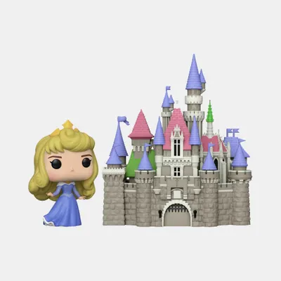 Image de Funko POP! Ville de Disney, la princesse Aurore avec le château de la Belle au Bois Dormant, figurine en vinyle, Image générée par une IA