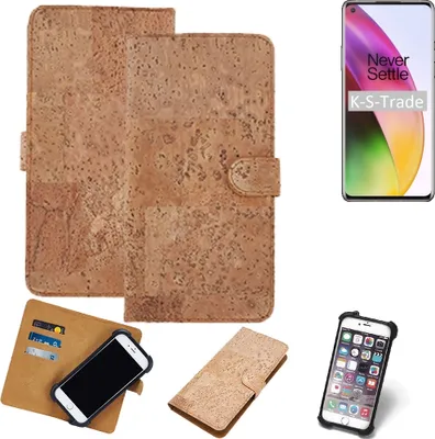 Produktbild von K-S-Trade Hülle kompatibel mit OnePlus 8  Kork Handyhülle Cover  Schutzhülle TPU Case Bumper in Hellbraun, (1x)