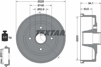 Produktbild von Bremstrommel TEXTAR 94024200