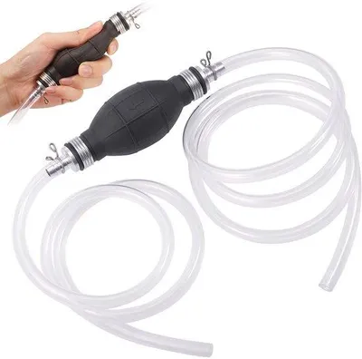 Productafbeelding van Handmatige sifonpomp, brandstof, pvc, verbeterde slang voor vistank en brandstof benzine/diesel (10 mm)