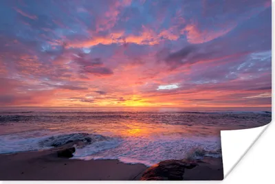 Produktbild von MuchoWow® Poster Strand - Meer - Sonnenuntergang 30x20 cm - Plakate - Print