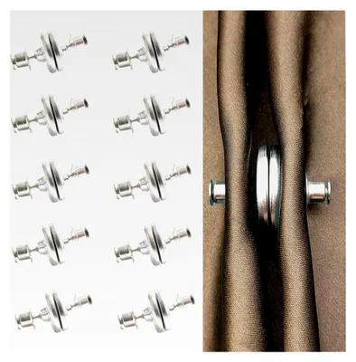 Produktbild von 10 Paar Magnetische Vorhangverschlüsse, Runde Magnetische Vorhanggewichte, Duschvorhangmagnet, für Transparente, Schwere und Verdunkelungsvorhänge