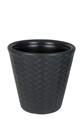 Produktbild von Kreher XXL Pflanzkübel 'MATUBA' in Geflecht Optik in Anthrazit, Maße: 60 x 59 cm