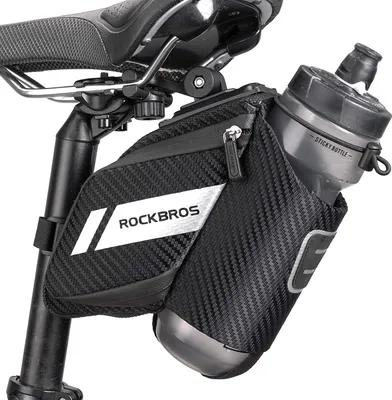 Produktbild von ROCKBROS Fahrradsatteltasche mit Flaschenhalter, Fahrradsitz Tasche, ca. 1L